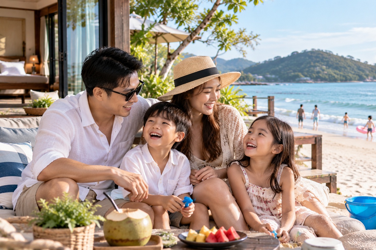 ที่พักติดทะเลแบบครอบครัว